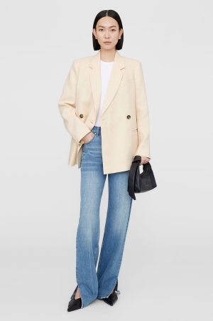 Anine Bing Kaia Blazers Dam Ljusgula Beige | 120954DSN