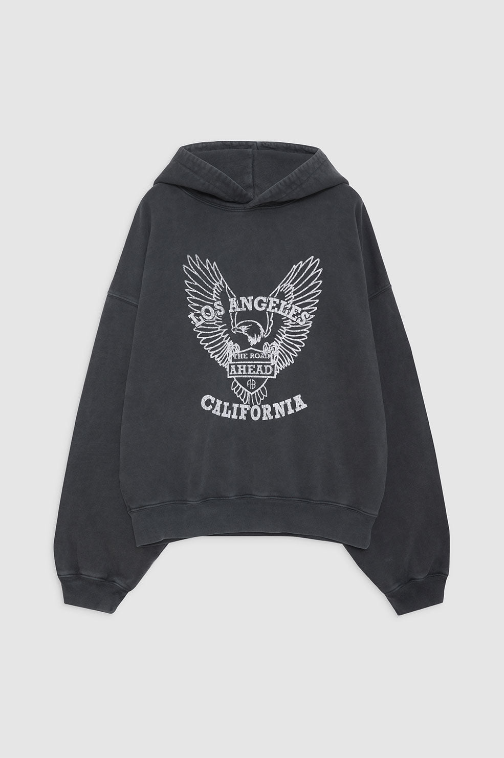 Anine Bing Alec Hoodie White Eagle Sweatshirt Dam Svarta | 095812PSA