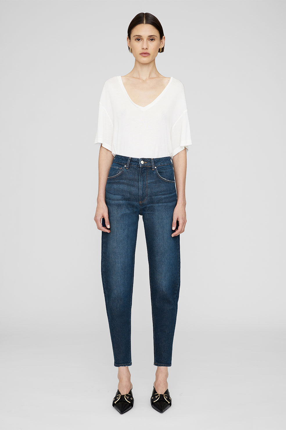 Anine Bing Clyde Jeans Dam Blå | 642137DEO