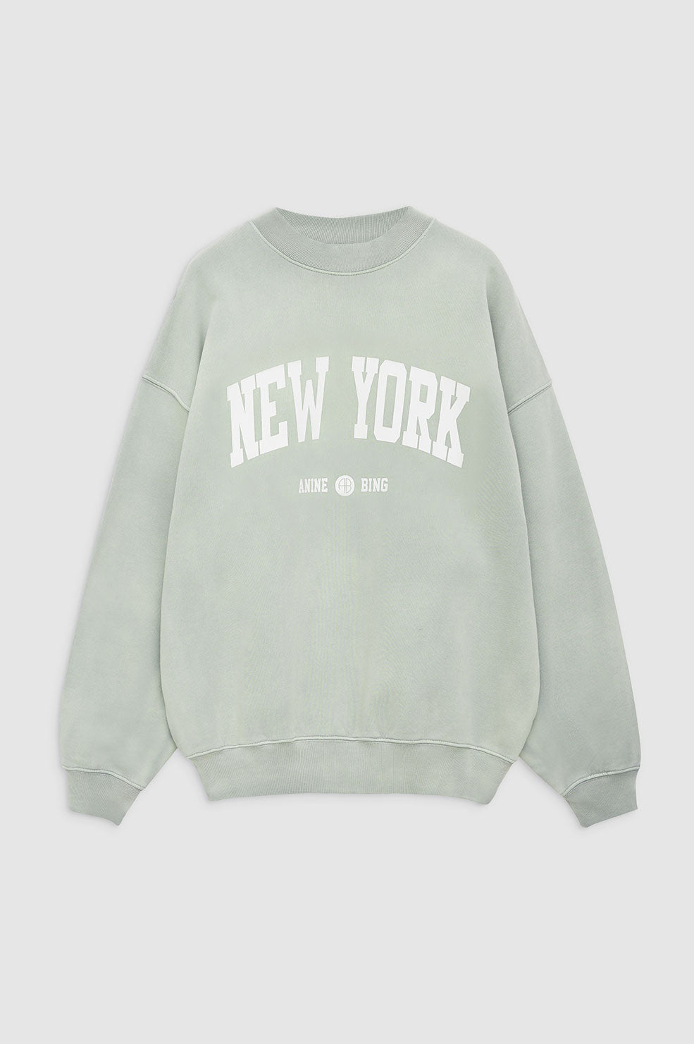 Anine Bing JaciUniversity New York Sweatshirt Dam Washed Faded Seafoam | 695142MFG