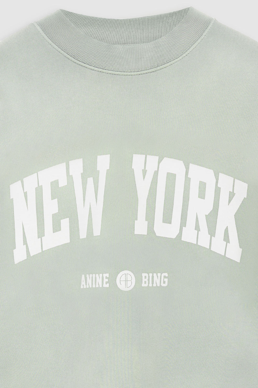 Anine Bing JaciUniversity New York Sweatshirt Dam Washed Faded Seafoam | 695142MFG