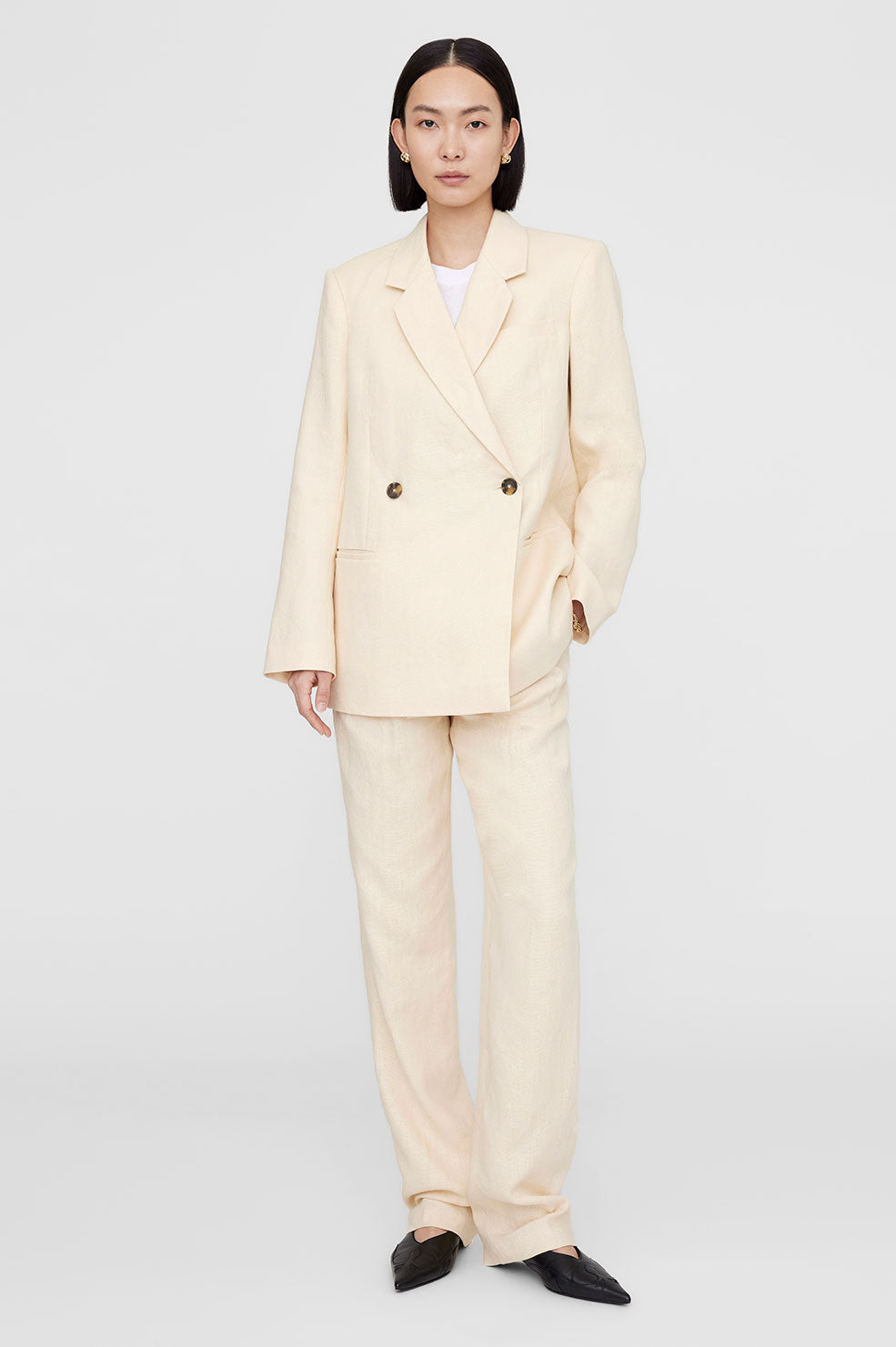 Anine Bing Kaia Blazers Dam Ljusgula Beige | 120954DSN