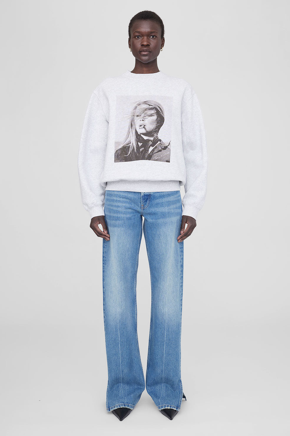 Anine Bing RamonaAB x TO x BRIGITTE BARDOT Sweatshirt Dam Grå | 504326CKW