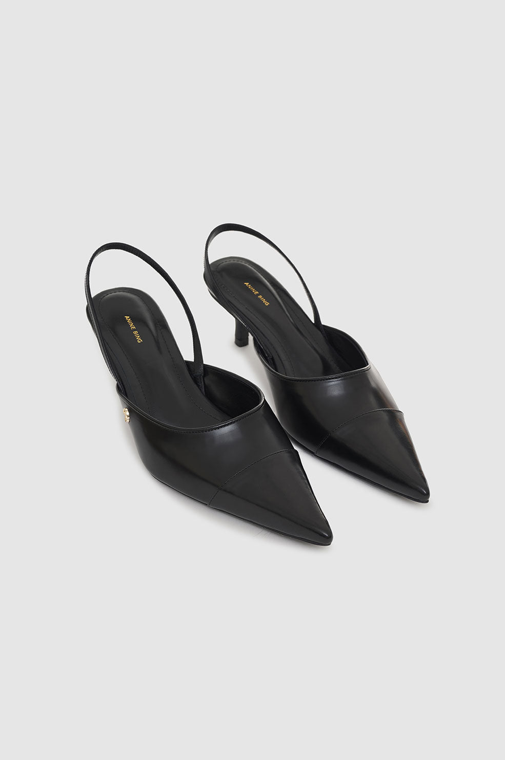 Anine Bing Willa Slingback Höga Klackar Dam Svarta | 851960VYW